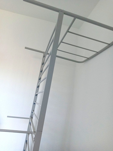 Grey metal single bed frame - grey,
