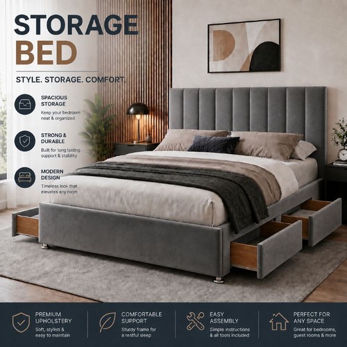 Plush divan bed - with, memory
