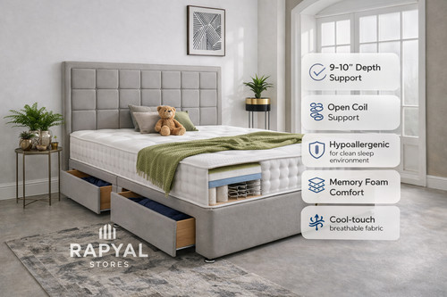 Plush divan bed - bed, set
