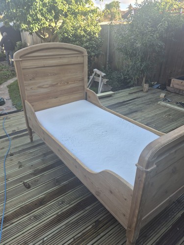 Antique pine single bed - single, frame