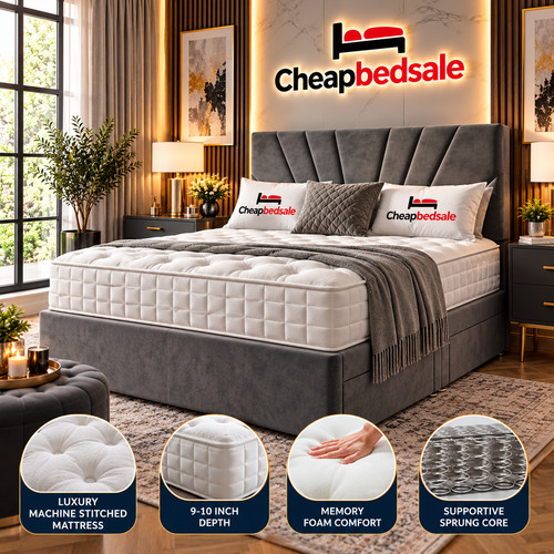 Plush divan bed set with - divan,