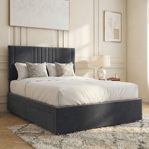 Plush divan base bed set - divan,