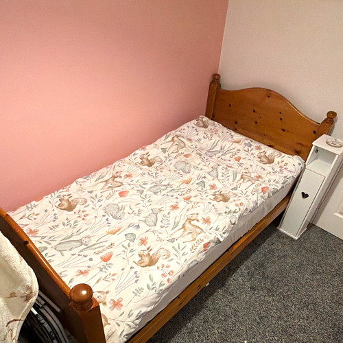 Wood single bed - wood, frame