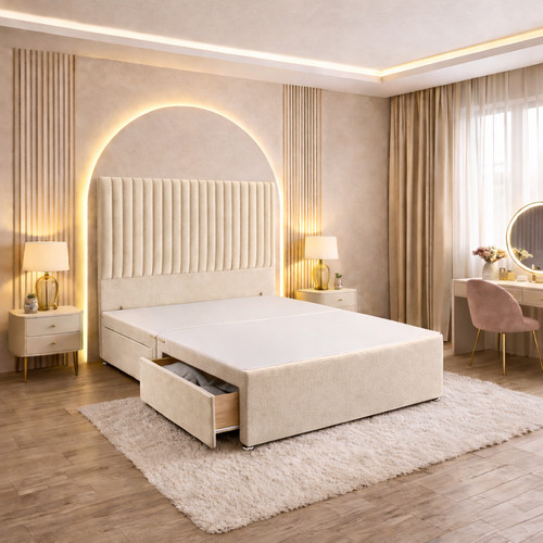 Reinforced divan bed set with - divan,