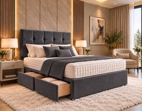 Reinforced divan bed set with - reinforced,